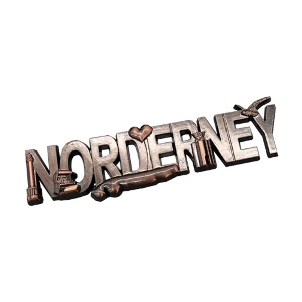 "Norderney"-Schriftzug Magnet bronze