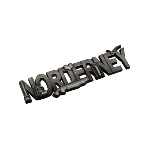 "NORDERNEY"-Schriftzug Magnet silber