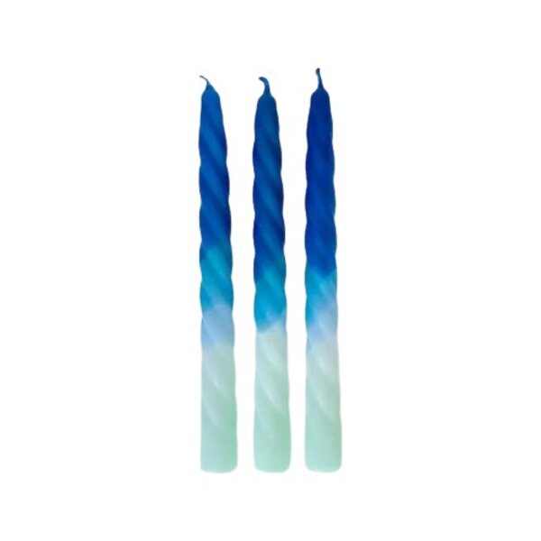 Dip Dye twisted Kerzen im 3er Set